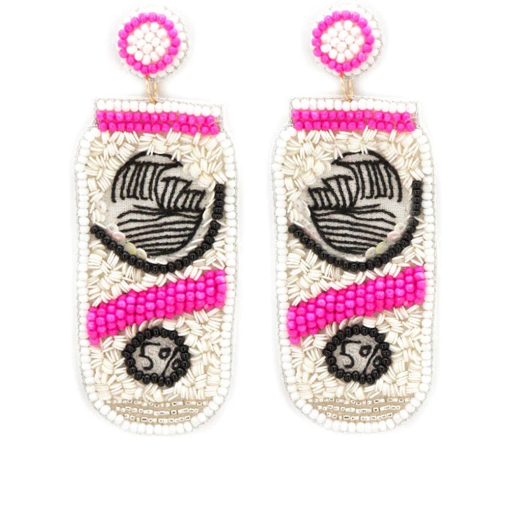 White Claw Seed Bead Earrings